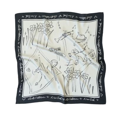 New York In Stitches Silk Scarf