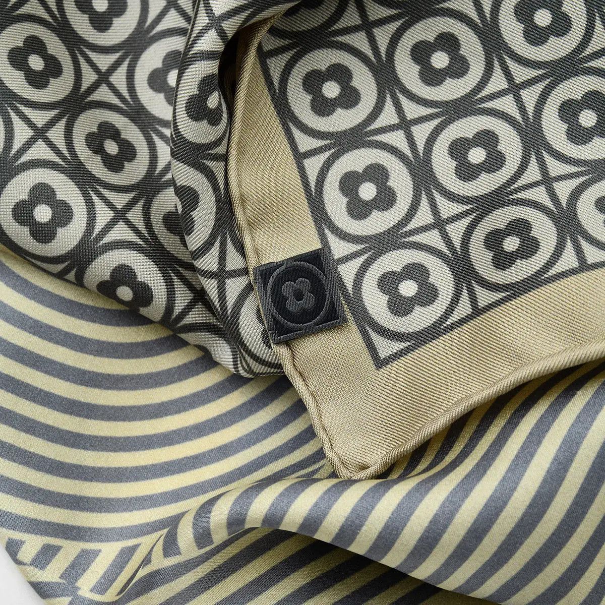 Geometric Blooms Silk Scarf