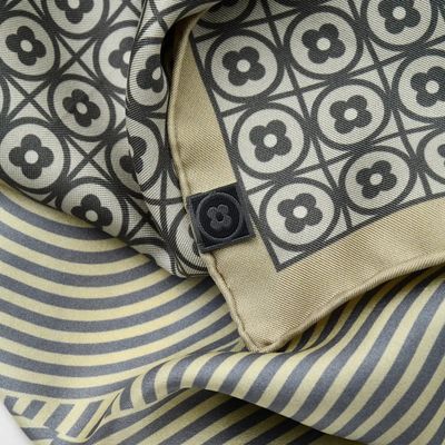 Geometric Blooms Silk Scarf