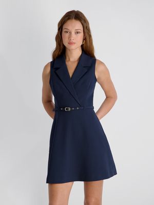 Azra Twill Belted Mini Dress