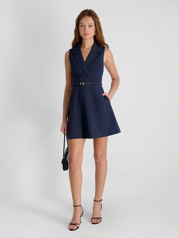 Azra Twill Belted Mini Dress