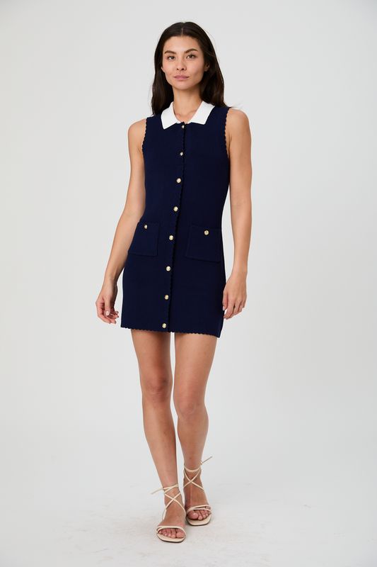 Bennet Rib Knit Contrast Dress