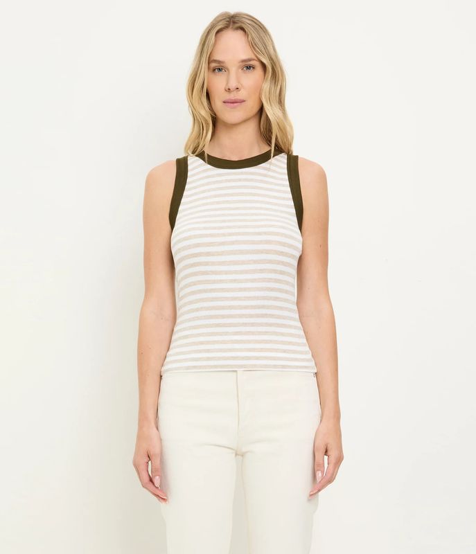 Gina Striped Ribbed Tank