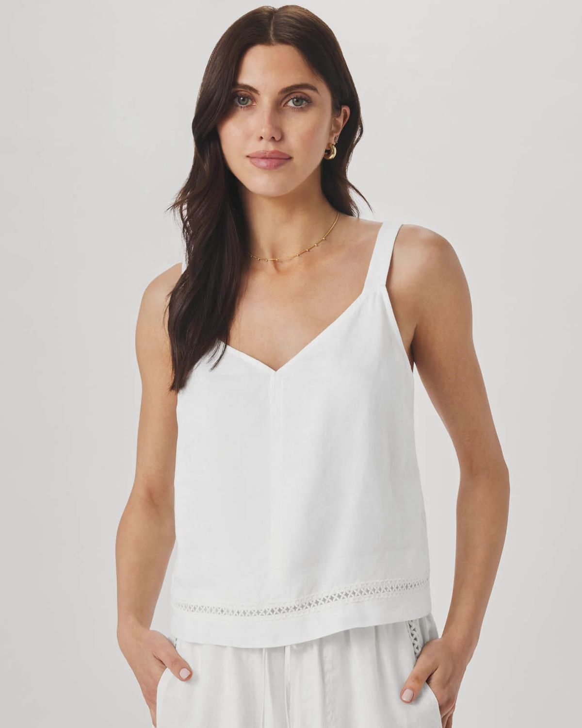 Stella Linen Trim Tank