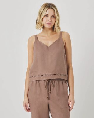 Stella Linen Trim Tank