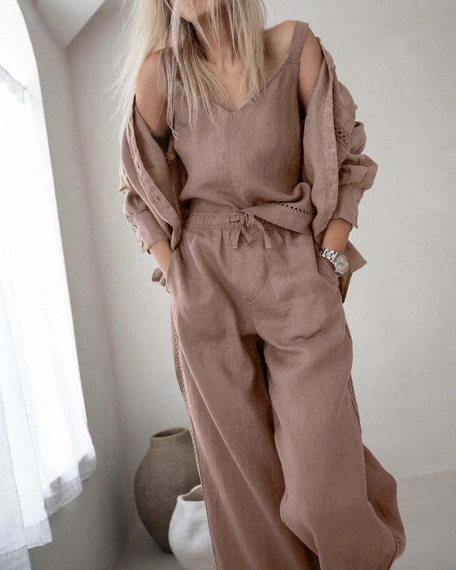 Stella Linen Trim Tank