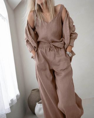 Stella Linen Trim Tank