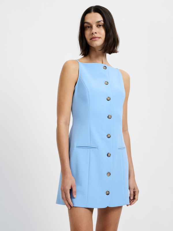 Azra Twill Square Neck Mini Dress