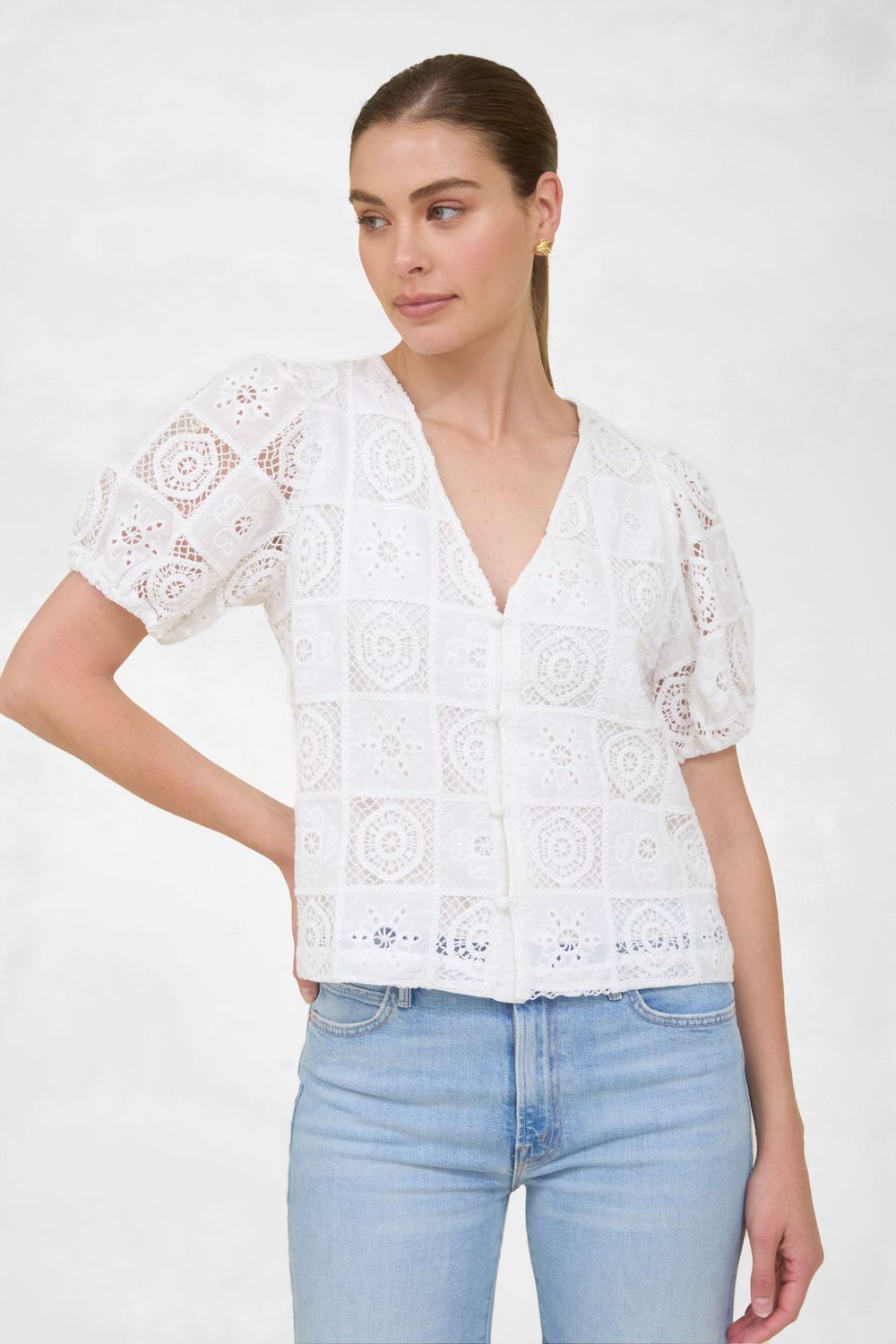 Short Sleeve Lace Top