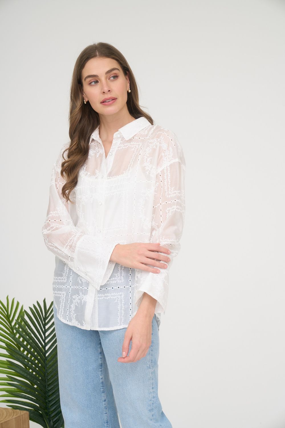 Transparent Embroidered Shirt