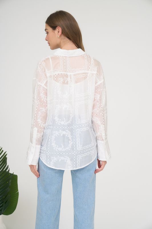 Transparent Embroidered Shirt