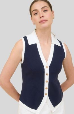 Sleeveless Collared Sweater Top
