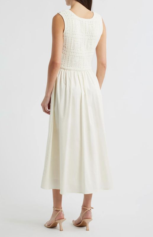Sleeveless Crochet Twofer Dress