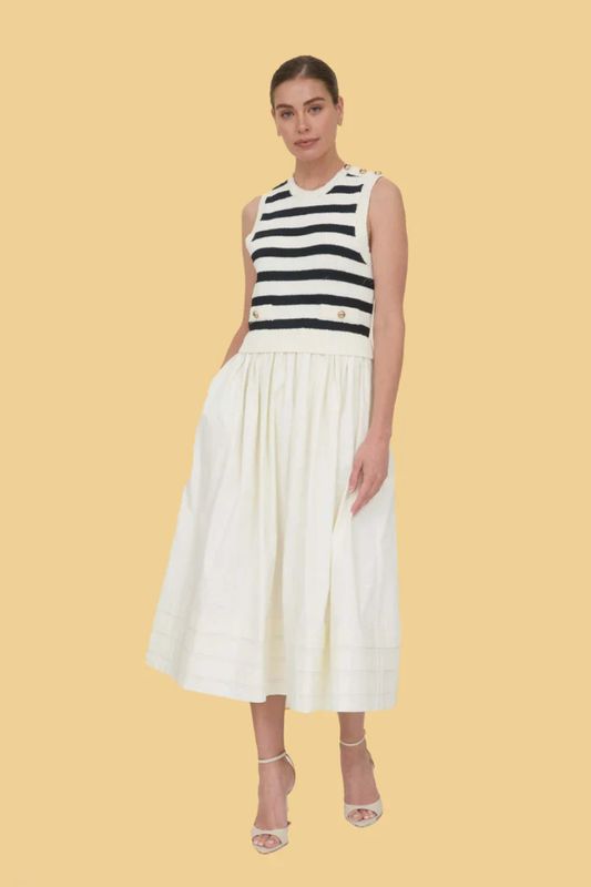 Mixed Media Stripe Dress