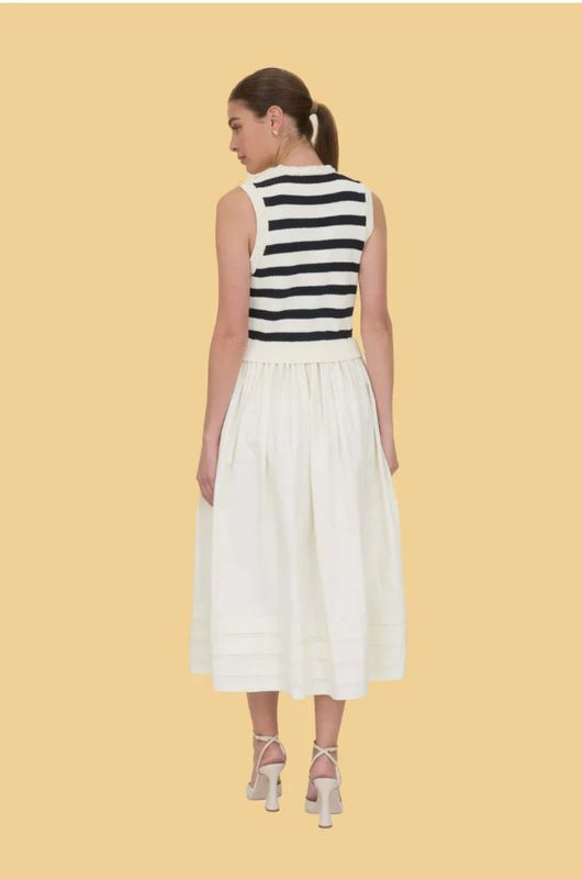 Mixed Media Stripe Dress