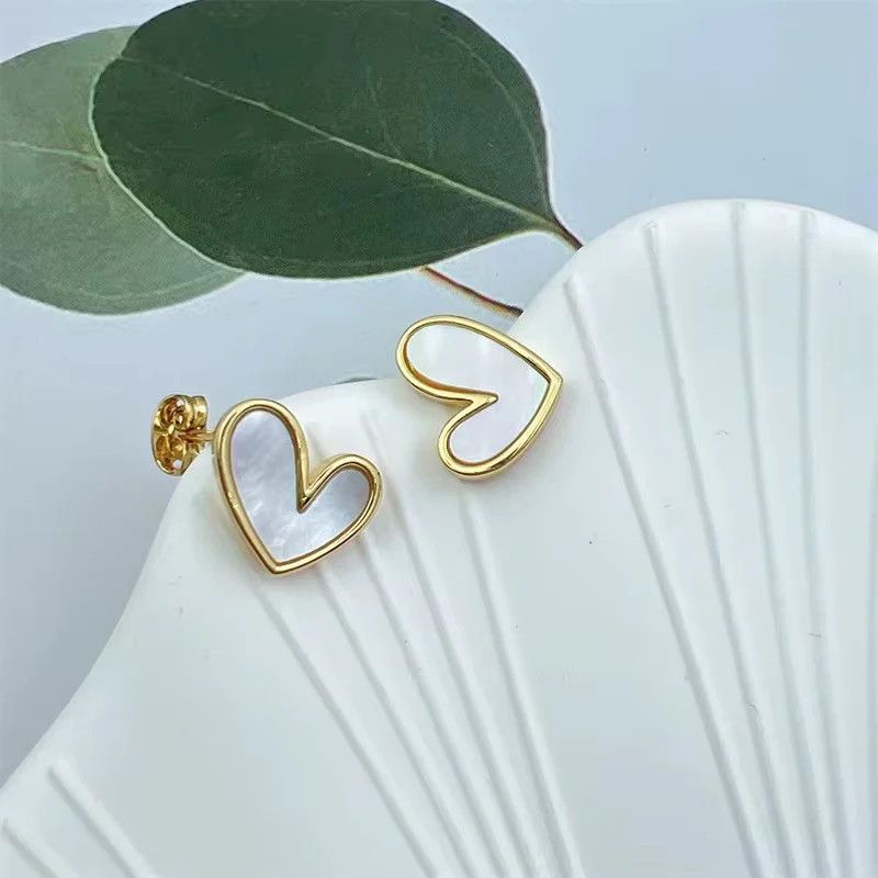 Mother Of Pearl Heart Earrings
