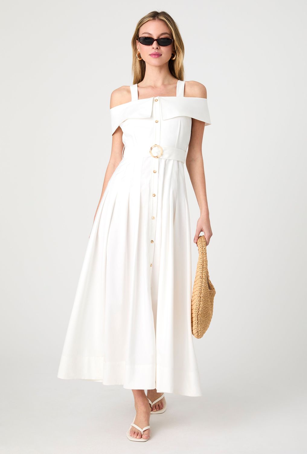 Fluid Rayon Midi Dress