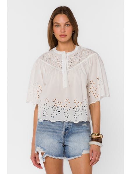 Annika Eyelet Top