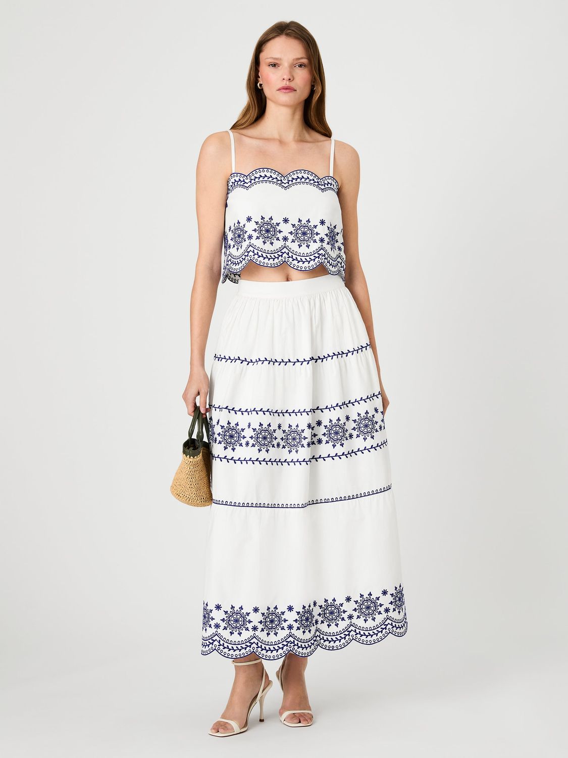 Alissa Embroidered Midi Skirt