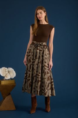 Two Fer Midi Dress w/Belt