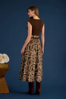 Two Fer Midi Dress w/Belt