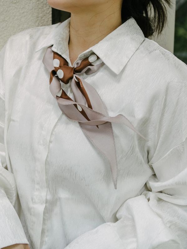 Retro Polka Dot Silk Neckerchief