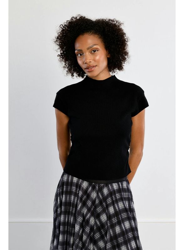 SS Mock Knit Mock Neck