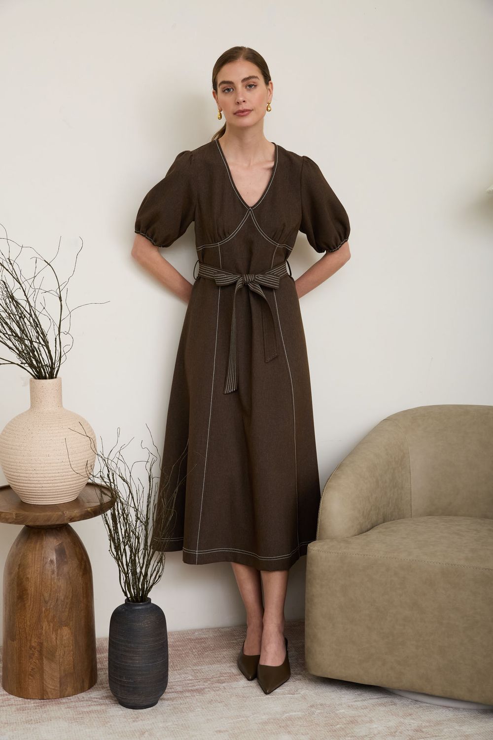 Bubble Sleeve Midi