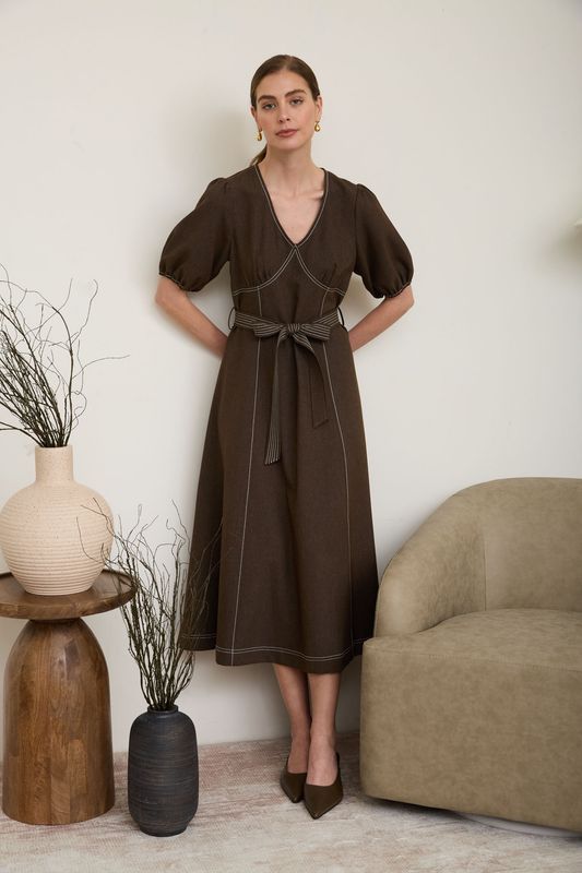 Bubble Sleeve Midi