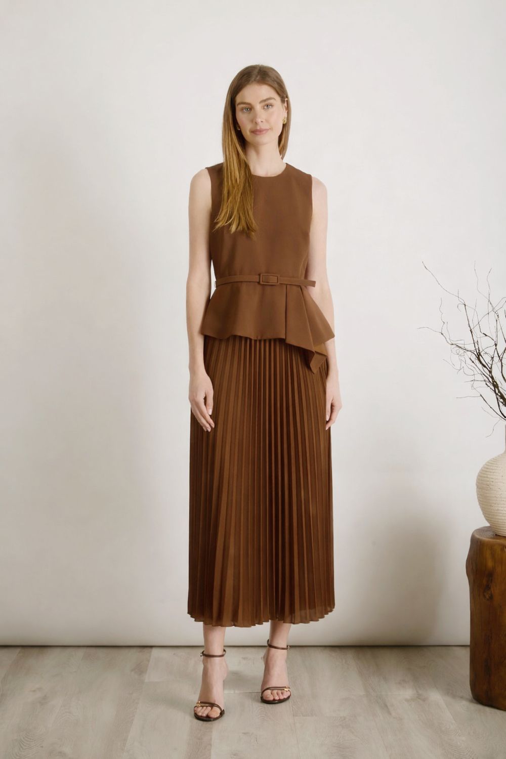 Twofer Pleated Midi