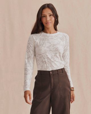 Cecelia Floral LS Tee