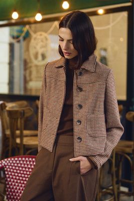 Houndstooth Button Jacket