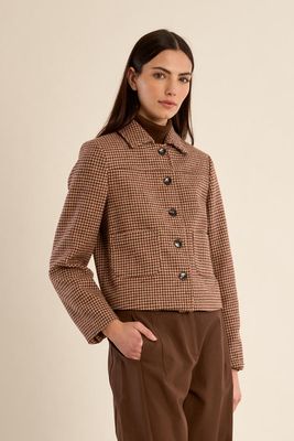 Houndstooth Button Jacket