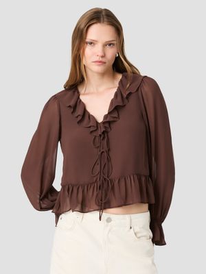 Marina Chiffon Tie Blouse