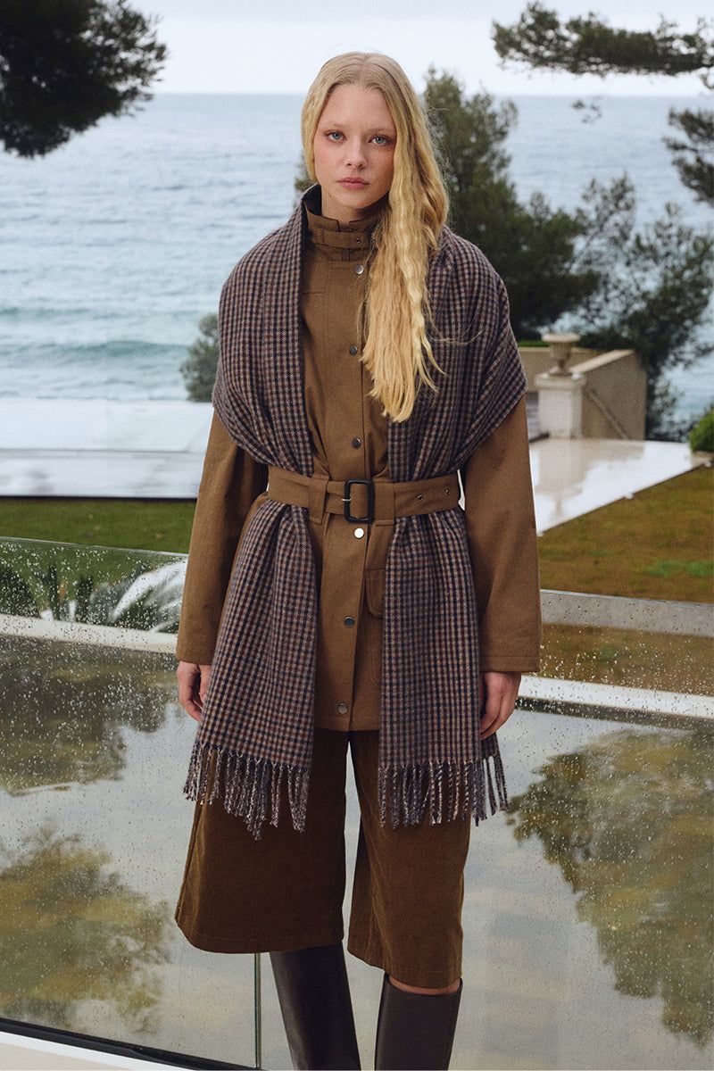 Fringed Checked Scarf
