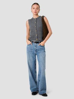 Aleyna Sleeveless Button Sweater