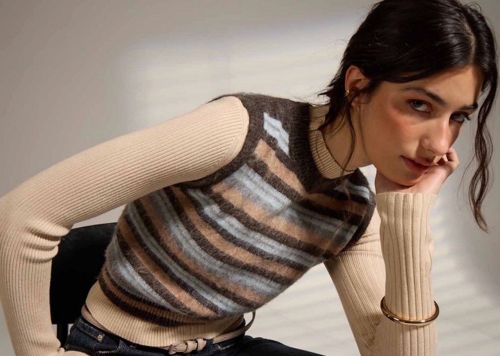 Bastile Stripe Knit Vest