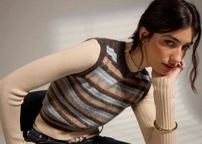 Bastile Stripe Knit Vest