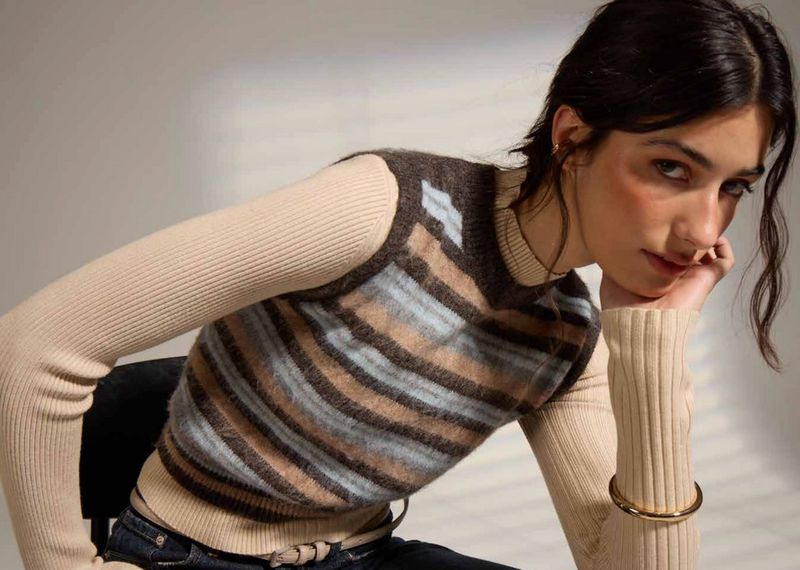 Bastile Stripe Knit Vest