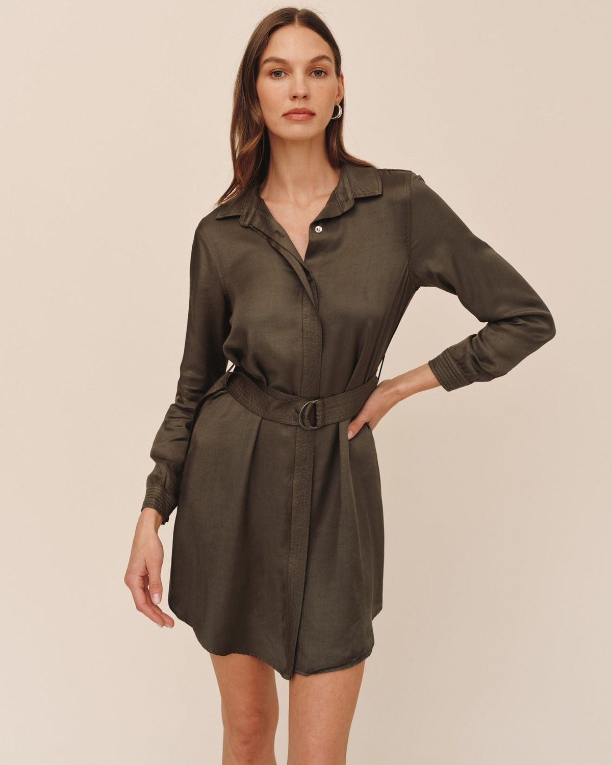 Multi Stitch  Belted Mini Dress