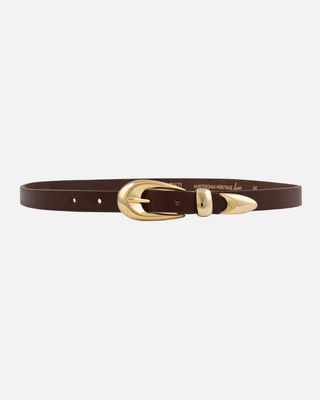Jana Sculpted Gold Buckle Leather Belt