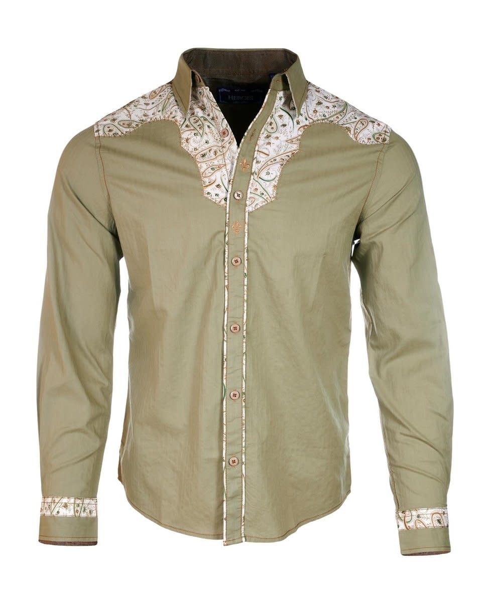 RockRollnSoul Western Shirt Rhinestone Cowboy EHW136-GRN