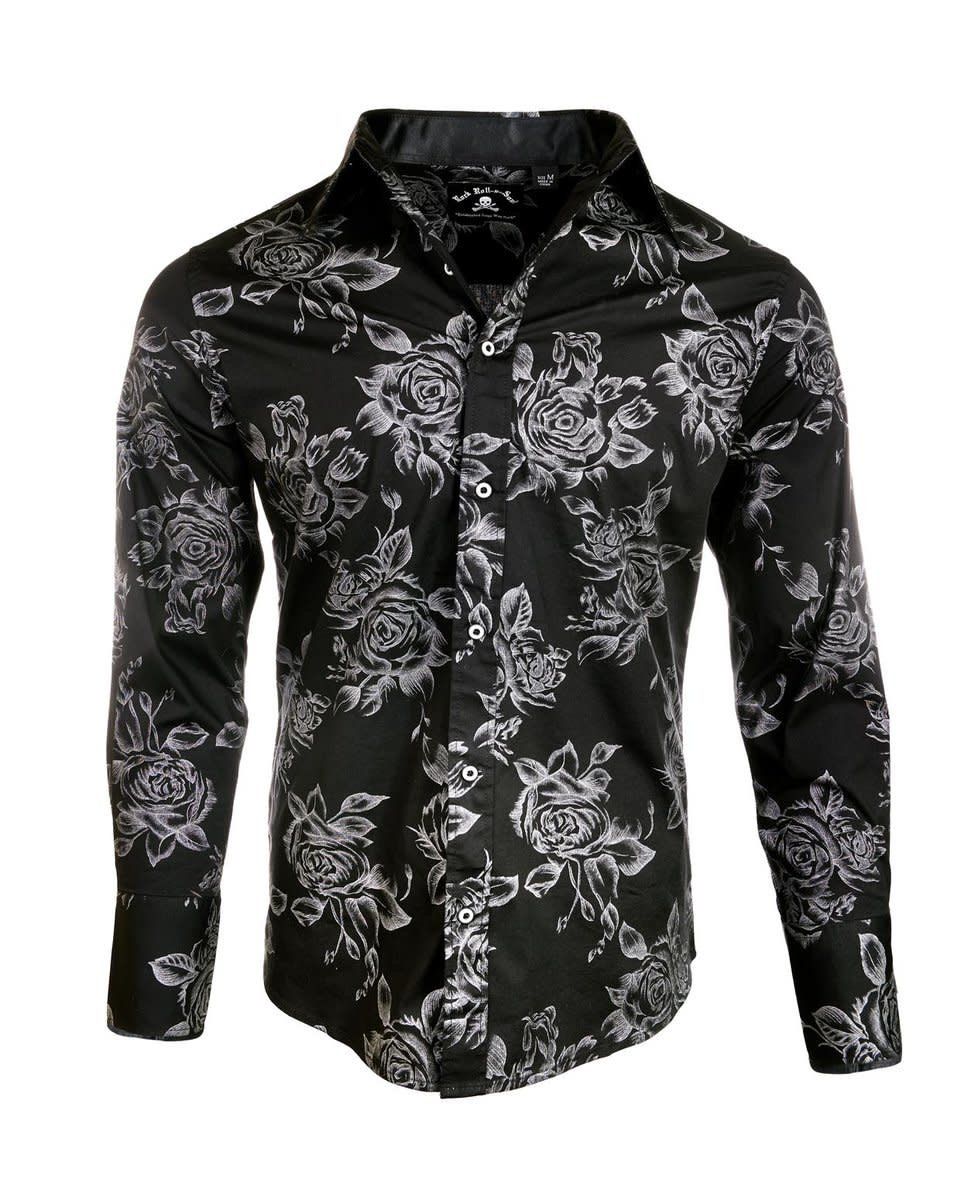 RockRollnSoul Western Shirt Black/Silver RRMW507-BSLV