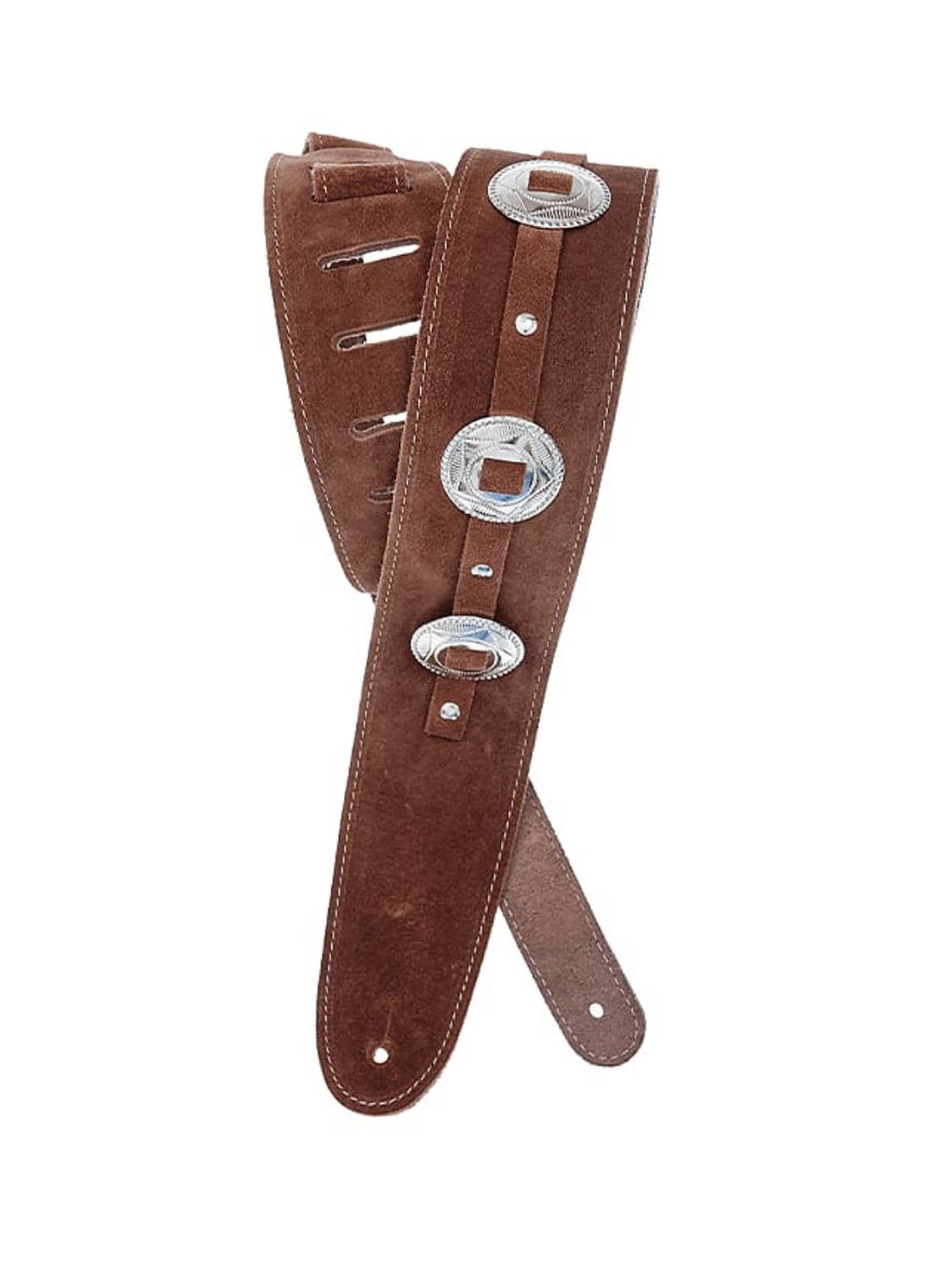 D&#39;Addario Planet Waves Conchos Brown Suede Guitar Strap 25SSC01