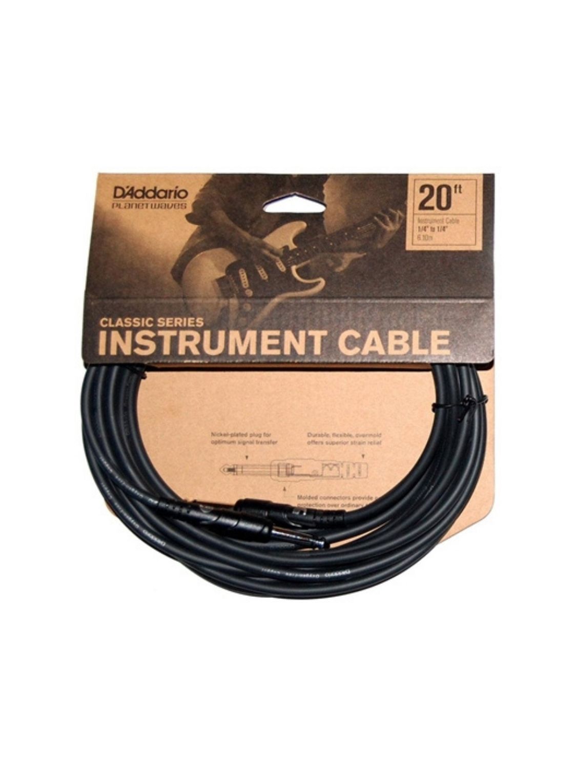 D&#39;Addario Planet Waves Classic Series Instrument Cable 20ft PW-CGT-20