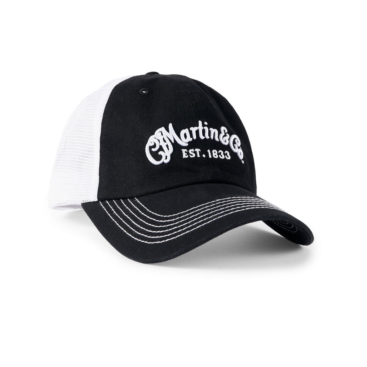 Martin Ball Cap Black White Mesh Script Logo