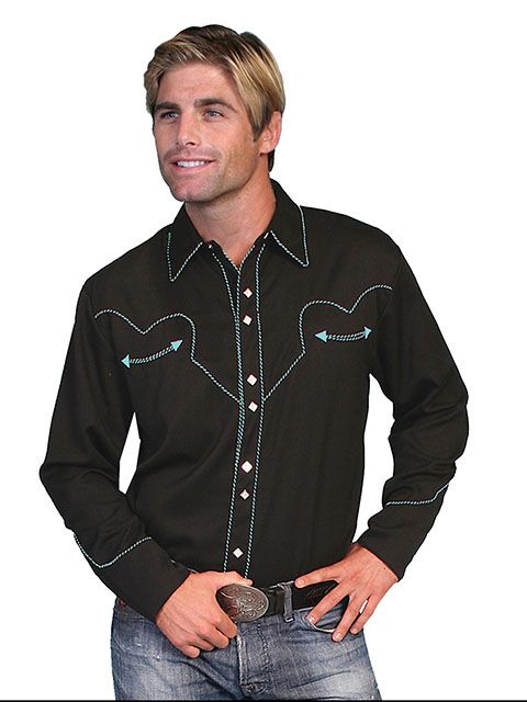 Scully Western Shirt P-726 Turq. Small
