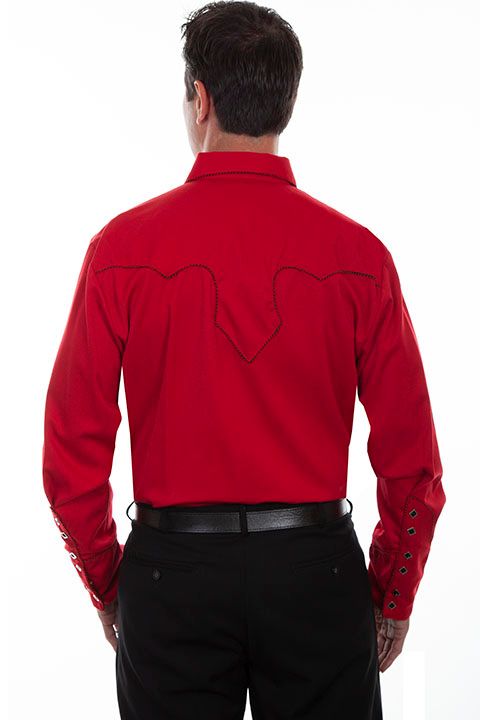 Scully Western Shirt P-726 Crimson - Med