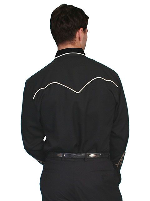 Scully Western Shirt P-620 Blk/Crm - Med