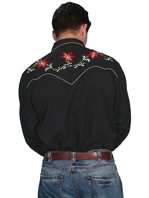 Scully Western Shirt P-633 BLK XL
